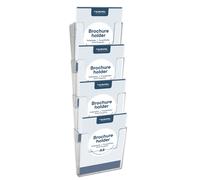 Porte-brochures mural EUROPEL A4 vertical 4 compartiments transparent