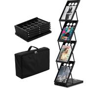 Porte-brochures Porte-littérature 4 compartiments Porte-brochures Pliable