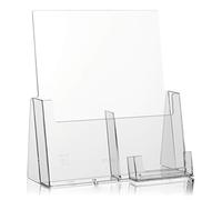 Porte-brochures pour dépliants format DIN long avec 2 compartiments et porte-cartes de visite supplémentaires/DIN long/Visi