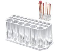 Porte-brossage de maquillage 26 emplacements Clear Makeup Brush Organisateur multi-taille Slots Cosmetic Affichage Cosmetic Strangement Porte-stylo pour le comptoir de salle bain Vanité Hold Gloss