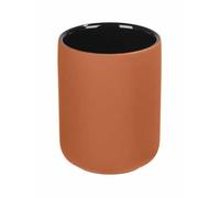Porte Brosse à dent Avellino Gobelet Salle de bain Céramique haut de gamme surface agrippante Soft-Touch Ø 7 5x9 5cm terracotta
