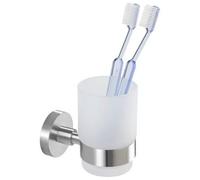 Porte brosse à dent mural - Bosio - Acier et verre satiné - mat WENKO