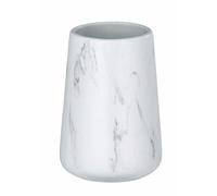 WENKO Gobelet Adrada céramique Porte-Brosse à Dents pour la Brosse à Dents et la pâte Dentifrice Blanc