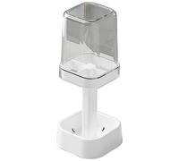 Porte-Brosse à Dents avec Couvercle/Tasse, Hauteur réglable 3 emplacements Brosse à Dents et Support de Dentifrice avec Trou de vidange pour comptoir Salle Bain