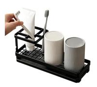 Porte-Brosse à Dents avec Drainage Support de Rangement Métal Inoxydable 4