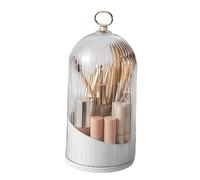 Porte-brosse à dents couvert - Boîte de rangement rotative à 360° pour pinceaux de maquillage, anti-poussière | Récipient de comptoir de salle de bain pour cosmétiques, dortoirs, petit espace