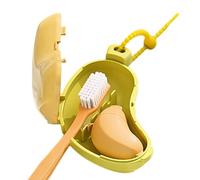 Porte-brosse à dents de - Étui en silicone en forme de banane avec distributeur de dentifrice intégré | Support de hygiénique portable pour croisière, évier, coiffeuse, jaune, Voir