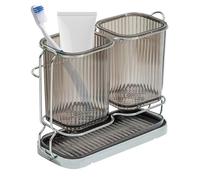 Porte-brosse à dents de salle de bain - Support de rangement pour plateau de drainage, organisateur de produits de toilette de comptoir | Dentifrice segmenté rasoir peigne couverts cuillère fourchette