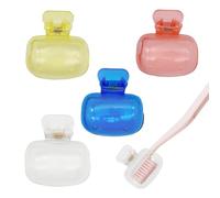 Porte-brosse À Dents De Voyage, Couvre-tête De Brosse À Dents | Porte-brosse À Dents Polyvalent Transparent | 4 Dosettes De Protection De Brosse À Dents Colorées, Pour Brosse À Dents Manuelle Et Élect