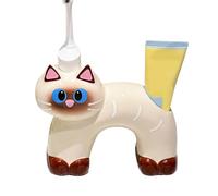Porte-brosse à dents en céramique en forme de chat mignon à double trou