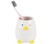 Porte Brosse à Dents en Céramique, Gobelet Animal Mignon, Brosse De Maquillage, Brosse à Dents, Dentifrice, Salle De Bain, Comptoir, Support De Rasoir, Tasse De Rangement, Blanc Cassé