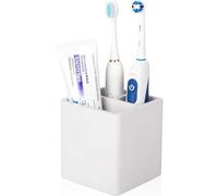 Porte-Brosse à Dents en diatomite pour Salle de Bain, Brosse à Dents électrique et Dentifrice, Organiseur de Brosse à Dents à 3 emplacements pour comptoir de Salle de Bain, Douche, Coiffeuse - Blanc