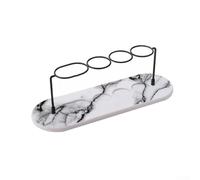 Porte-brosse à dents en métal avec base en diatomite naturelle conçu pour évaporer l'eau rapidement, doté de plusieurs compartiments pour organiser le rangement de la salle de bain (C)