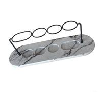 Porte-brosse à dents en métal avec base en diatomite - Support de rangement à 4 emplacements pour peigne à dentifrice naturel à séchage rapide - Accessoires de comptoir - Blanc (D)