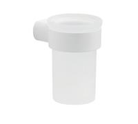 PORTE-BROSSE À DENTS EN VERRE/LAITON CHROMÉ BLANC MAT - FIXATION PAR VIS INCLUSE GIACINTO