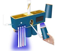 Porte-Brosse À Dents Et Désinfectant Uvc Avec Distributeur De Dentifrice - Organiseur Mural Pour Salle De Bain
