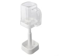 Porte-brosse à dents et gobelet pour rince-bouche avec drainage pour l'entretien hygiénique (blanc)