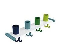 porte-brosse à dents Hewi 800.03.40299 avec crochet triple, 4 places, blanc pur