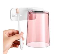 Porte-brosse à dents magnétique autocollant - Gobelet de rinçage de bouche avec support mural - Pour salle de bain, toilettes, maison, appartement, dortoir, bureau, hôtel, voyage, camping, famille