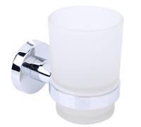 Porte-Brosse à Dents Moderne en Acier Inoxydable avec Support Mural en Verre givré pour Dentifrice et Rasoir (220210)