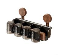 Porte-brosse à dents multifonction avec boîte de rangement et étagère, construction étanche et aspiration industrielle pour un montage sûr sur le carrelage et le verre (A)