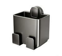 Porte-brosse à dents mural en ABS pour salle de bain Vanity Gris | Support de brosse à dents mural compact avec absorption d'eau pour les petits espaces (gris métallique)