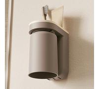 Porte Brosse À Dents Mural, Fonction de Drainage Multifonctionnelle de Grand Espace Porte Brosse À Dents Range Brosse A Dent Auto-adhésif pour Salle de Bain (Brun)