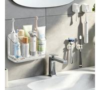 Porte Brosse à Dents Mural Lot 5, Support électrique, Porte-têtes et Rasoir