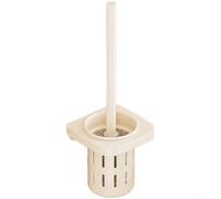 Porte-brosse mural pour petites salles de bains (crème minimaliste) | Support mural peu encombrant, design élégant en aluminium, rangement organisé, pas d'encombrement, mise à niveau moderne de