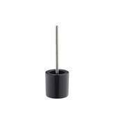 Porte brosse wc céramique avec brosse et tête changeable poignée en métal rond gris 13_0002143