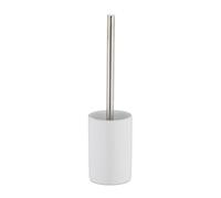 Porte Brosse WC céramique en Lot de 2, avec Brosse WC et tête Changeable poignée en métal Rond 36 cm, Blanc