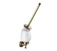 Porte-brosse WC en bronze antique avec outils de nettoyage - Accessoire de salle de bain pour le rangement de la maison - Support de toilette élégant en métal pour décoration moderne