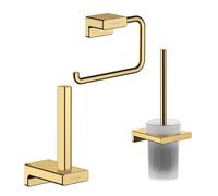 Porte-brosse WC HANSGROHE AddStoris + Porte-papier + Réserve porte-papier aspect doré poli