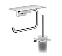 Porte-brosse WC HANSGROHE Addstoris + Porte-papier WC avec tablette chromé