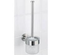 Porte brosse WC - WENKO - Bosio - Acier inox - Verre satiné - 10x35x14 cm