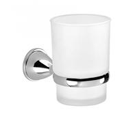 PORTE-BROSSES À DENTS GEMMA MURAL EN ACIER CHROMÉ ET VERRE