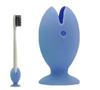 Porte-brosses à dents pour salles de bains - Étui en silicone souple en forme de poisson | Couvercle de protection inférieur à ventouse innovant | Support d'hygiène pour la maison, l'hôtel et l'auberg
