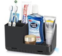 Porte Brosses à Dents, Support Brosse a Dent Electrique, Organisateur Salle De Bain, Détachable pour La Support Salle De Bain avec Drainage pour La Famille, Les Enfants (Black)