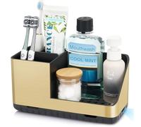 Porte Brosses à Dents, Support Brosse a Dent Electrique, Organisateur Salle De Bain, Détachable pour La Support Salle De Bain avec Drainage pour La Famille, Les Enfants (Brushed Gold)