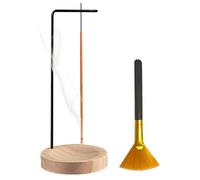 Porte-Brûleur D'encens à l'envers,Brûleur D'encens Inversé,Brule Encens pour La Décoration,Rétro Porte Encens Baton et Brosse de Nettoyage pour Le Zen,Le Yoga,L'Apprentissage,La MéDitation,Noir