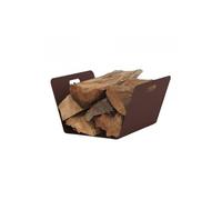 Porte buche en acier époxy rectangulaire bords inclinés chocolat pratik