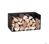 Porte-bûches compact en acier noir 70 cm Bytom