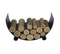 Porte Bûches Demi-Lune Turyn En Acier Noir--