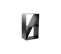 Range Bûches En Acier Noir Tsito Forme Casier Design 45x30x80 Cm--