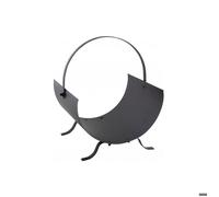 Porte-bûches design en métal noir