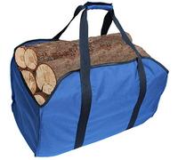 Porte-bûches et sac fourre-tout de qualité supérieure - Robuste et extra large - Idéal pour cheminées, poêles à bois, bois à brûler, camping, plage, aménagement paysager bleu marine