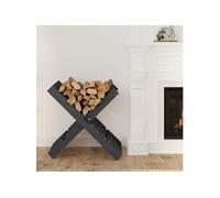 Porte bûches Gris 47x39,5x48 cm Bois massif de pin