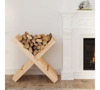 Porte-bûches Gris 47x39,5x48 cm Bois Massif de Pin Support Stockage vidaXL