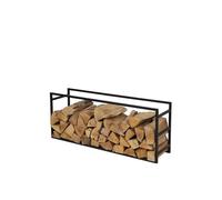 Porte buches horizontal en métal ""Loft & Metal"" - Noir - L 100 X l 25 x H 40 cm