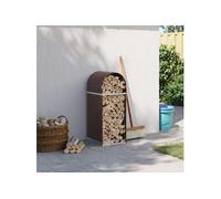 Porte bûches marron 40x45x100 cm acier galvanisé